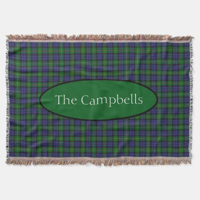 Scottish Campbell Family Tartan Personlig Filt (Framsidan)
