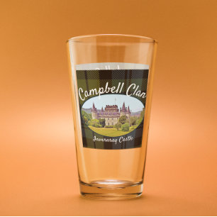 Scottish Campbell Klan Castle Tartan Family Glass Glaskopp