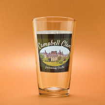 Scottish Campbell Klan Castle Tartan Family Glass