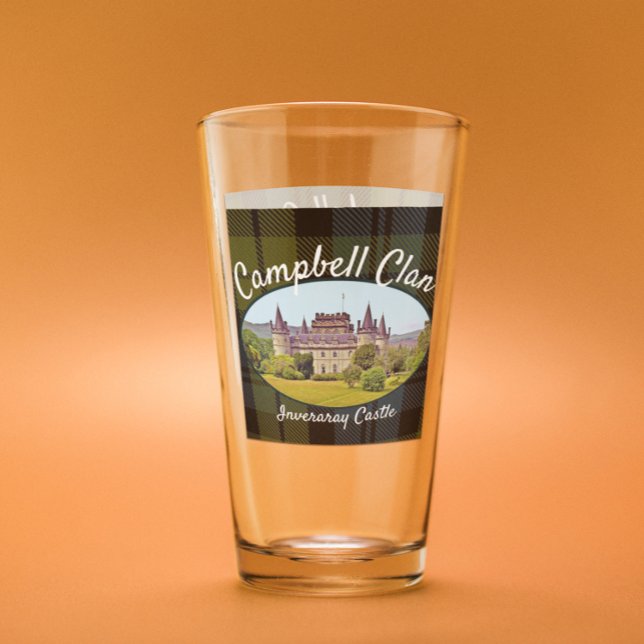 Scottish Campbell Klan Castle Tartan Family Glass Glaskopp (Skapare uppladdad)