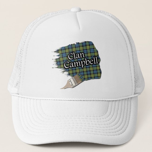 Scottish Campbell Tartan Paint Brush Cap Truckerkeps (Framsida)