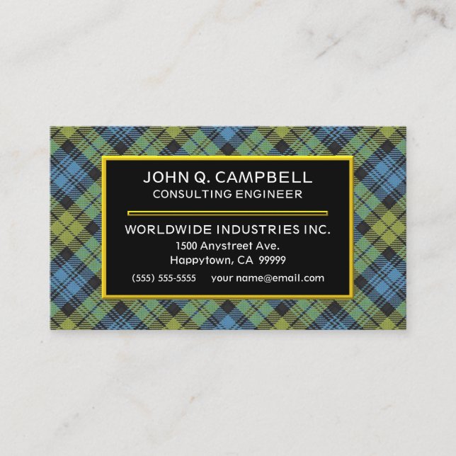 Scottish Campbell Tartan Play Visitkort (Framsida)