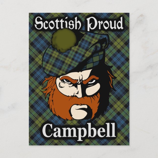Scottish Campbell Tartan Postcard Vykort (Framsida)