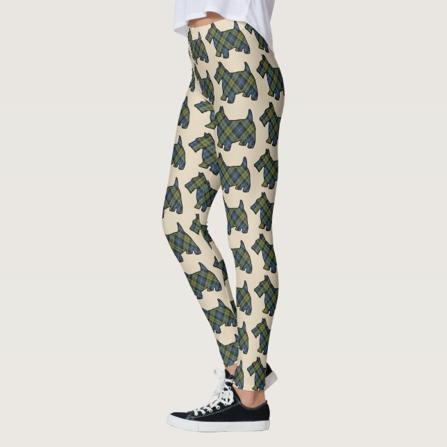 Scottish Campbell Tartan Scottie Hundar Leggings (Vänster)
