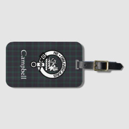 Scottish Campbell Vapensköld Badge & Tartan Bagagebricka