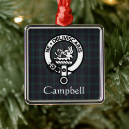 Scottish Campbell Vapensköld Badge & Tartan Julgransprydnad Metall