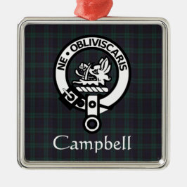 Scottish Campbell Vapensköld Badge & Tartan Julgransprydnad Metall