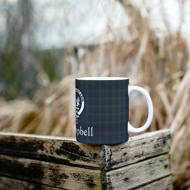 Scottish Campbell Vapensköld Badge & Tartan Kaffemugg (Skapare uppladdad)