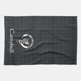 Scottish Campbell Vapensköld Badge & Tartan Kökshandduk