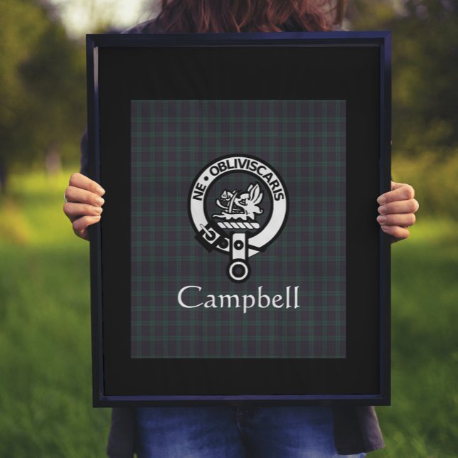 Scottish Campbell Vapensköld Badge & Tartan Poster (Skapare uppladdad)