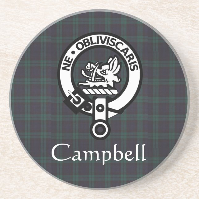 Scottish Campbell Vapensköld Badge & Tartan Underlägg (Framsidan)