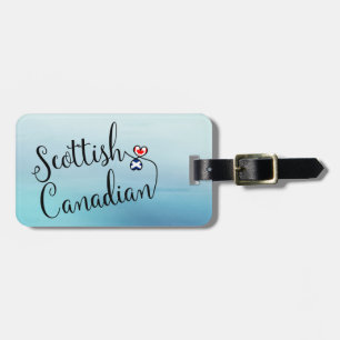 Scottish Canadian Entwated Hearts Luggage Tag Bagagebricka