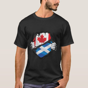 Scottish Canadian Händer Ripping Roots Flagga T Shirt