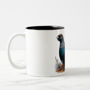 Scottish Capercaillie på i himlen. Pen och Bläck Två-Tonad Mugg