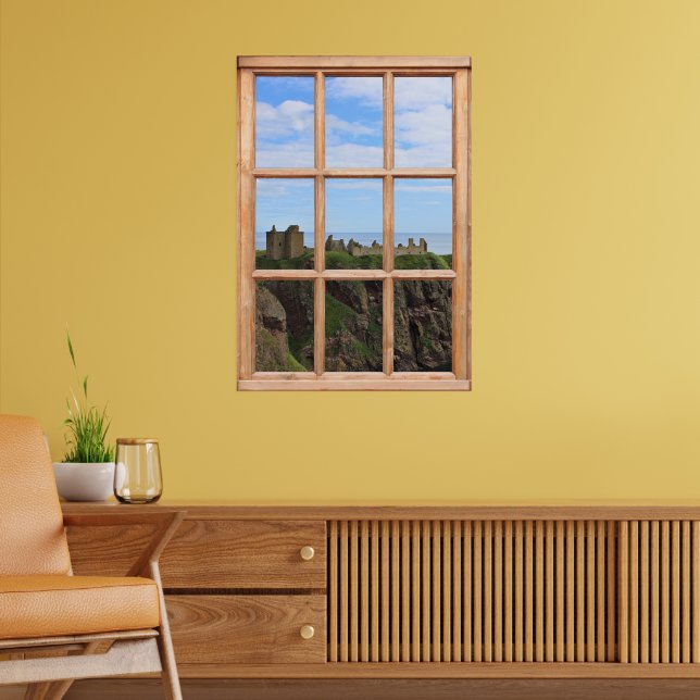 Scottish Castle by the Ocean View from a Window Poster (Vardagsrum 2)