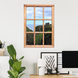 Scottish Castle on Cliff View från en Window Poster