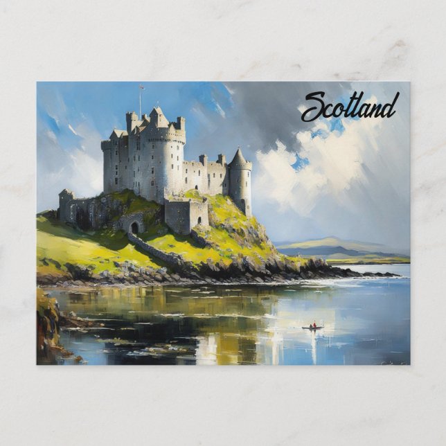 Scottish Castle Watercolor Travel Vykort (Framsida)