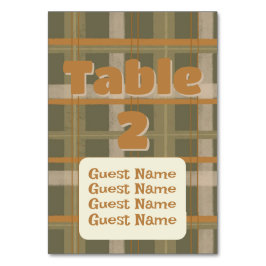 Scottish Celtic Tartan Mönster Bröllop Bordsnummer