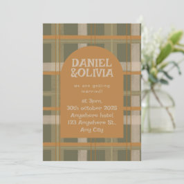 Scottish Celtic Tartan Mönster Bröllop Inbjudningar