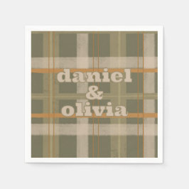 Scottish Celtic Tartan Mönster Bröllop Pappersservett