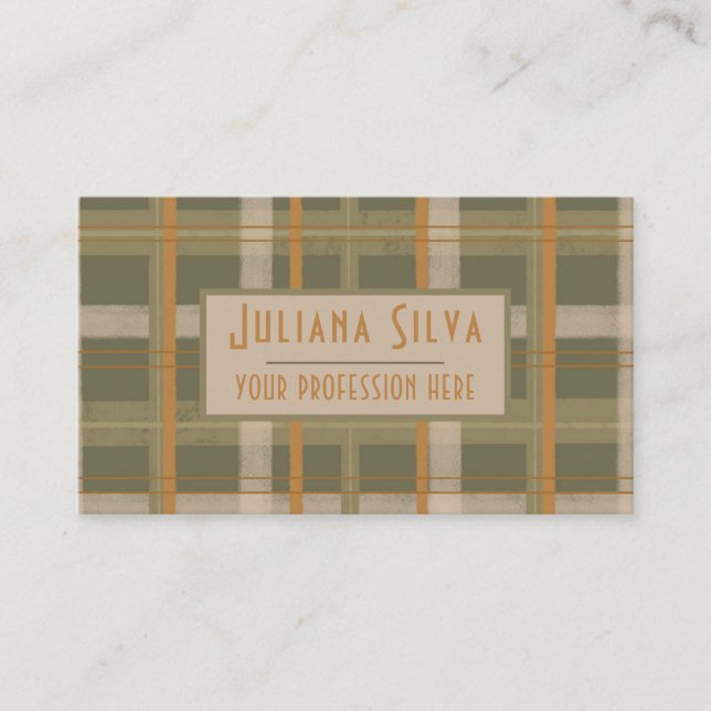 Scottish Celtic Tartan Mönster med QR Visitkort (Framsida)