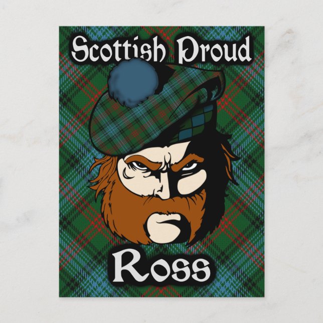 Scottish Clan Ross Tartan Postkort Vykort (Framsida)