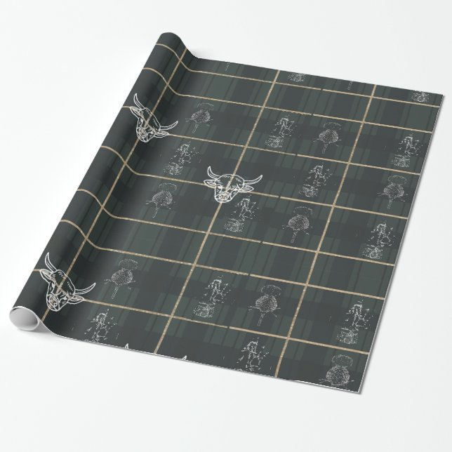 Scottish Collection 4 Wrapping papper Presentpapper (Utrullad)
