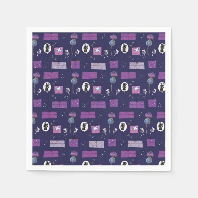 Scottish Collection Lila Thistle Napkins Pappersservett (Framsidan)