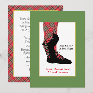 Scottish Dancing Feet Tartan Peraonalised Party Inbjudningar