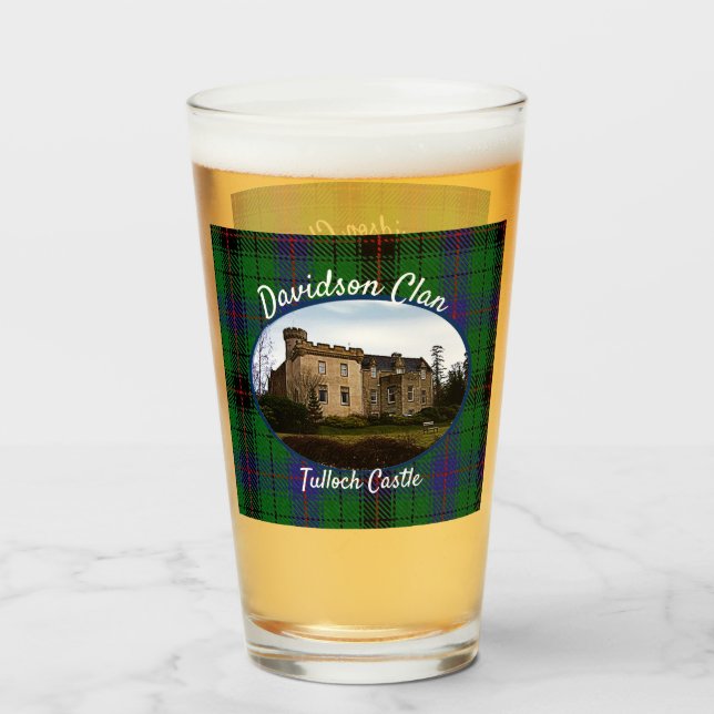 Scottish Davidson Klan Castle Tartan Family Glass Glaskopp (Framsida fylld)