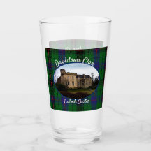 Scottish Davidson Klan Castle Tartan Family Glass