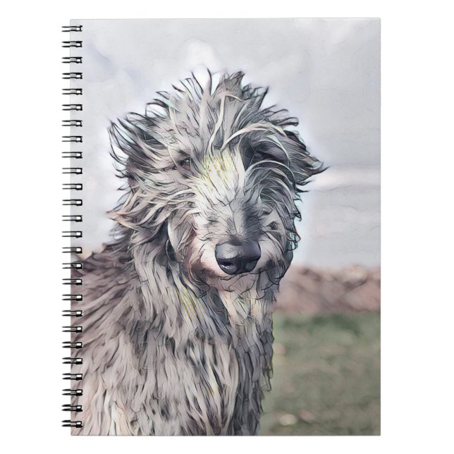 Scottish Deerhound Art Lining Spiral bärbar dator Anteckningsbok (Framsidan)