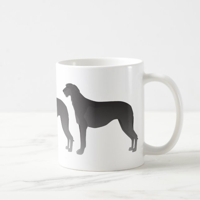 Scottish Deerhound Basic Hund aveln Silhouette Kaffemugg (Höger)
