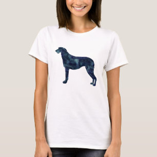 Scottish Deerhound Black Watercolor Silhouette Tee
