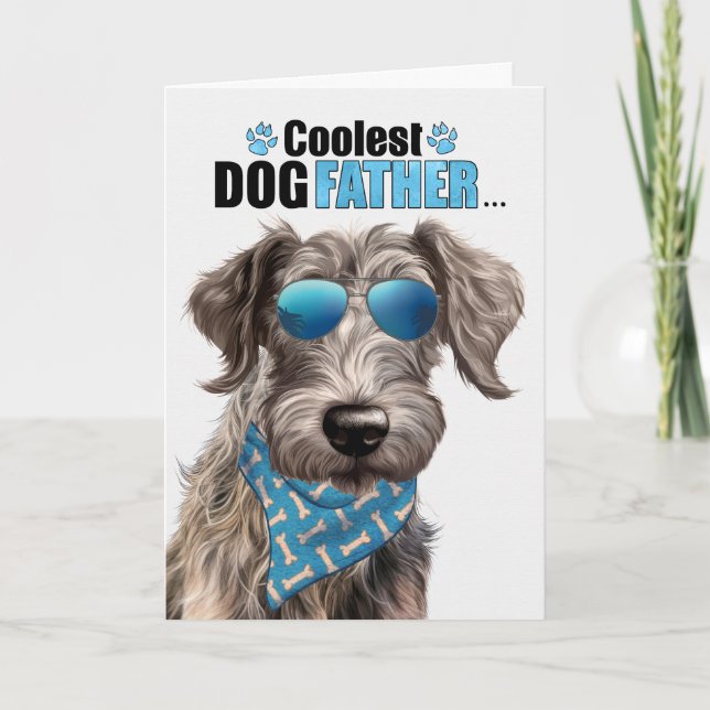 Scottish Deerhound Coolest Pappa All Fars dag Helgkort (Framsida)