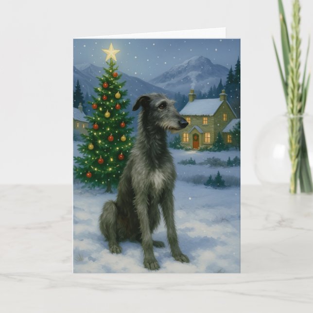 Scottish Deerhound Holiday Card Tack Kort (Framsida)