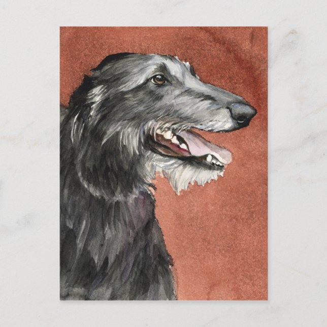 Scottish Deerhound Hund Art Postcard Vykort (Framsida)