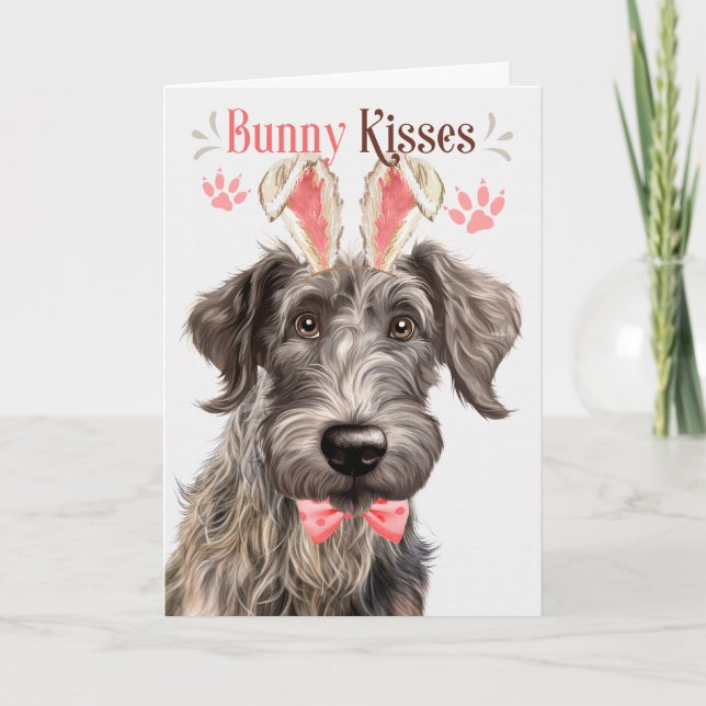 Scottish Deerhound Hund i Bunny Öron för Påsk Helgkort (Framsida)