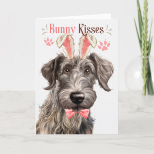 Scottish Deerhound Hund i Bunny Öron för Påsk Helgkort