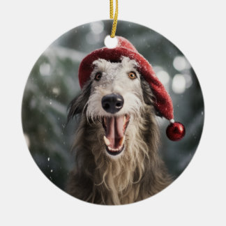 Scottish Deerhound Hund-julprydnad Julgransprydnad Keramik