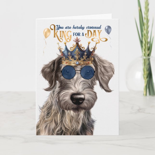 Scottish Deerhound Hund Kung for Day Funny Birthda Kort (Framsida)