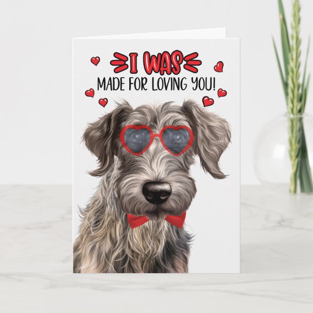 Scottish Deerhound Hund Made Loving You Valentine Helgkort (Framsida)