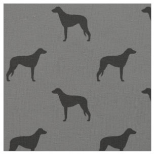 Scottish Deerhound Hund Silhouettes Patterned Tyg