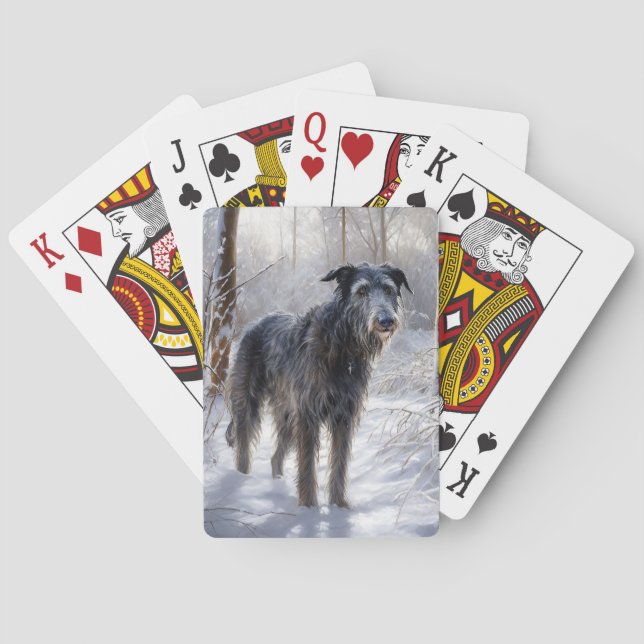 Scottish Deerhound Låt det snöa jul Casinokort (Baksidan)