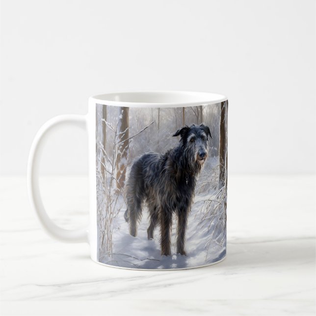 Scottish Deerhound Låt det snöa jul Kaffemugg (Vänster)