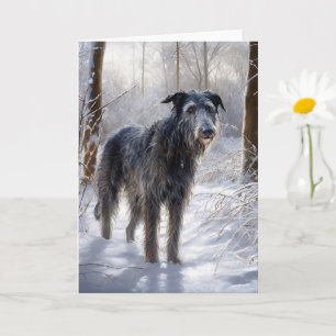 Scottish Deerhound Låt det snöa jul Kort