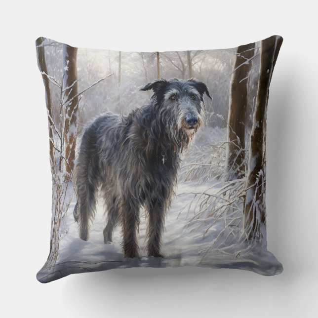 Scottish Deerhound Låt det snöa jul Kudde (Baksida)