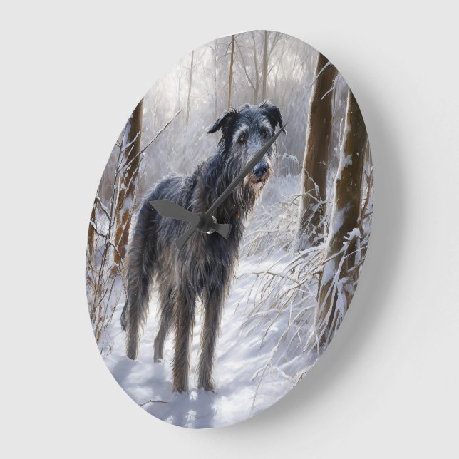 Scottish Deerhound Låt det snöa jul Stor Klocka (Vinkel)