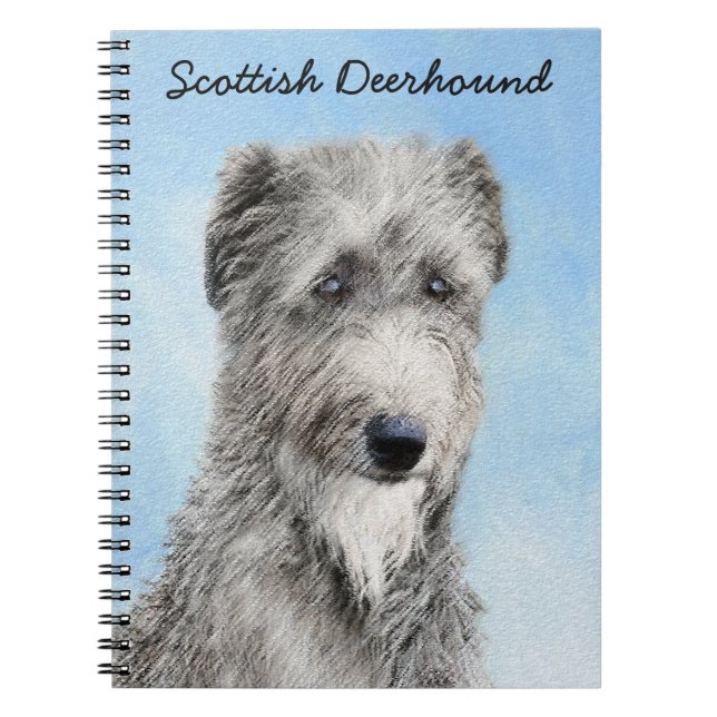 Scottish Deerhound Painting - Cute Original Hund A Anteckningsbok (Framsidan)