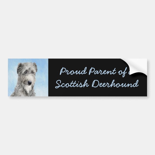 Scottish Deerhound Painting - Cute Original Hund A Bildekal (Framsidan)